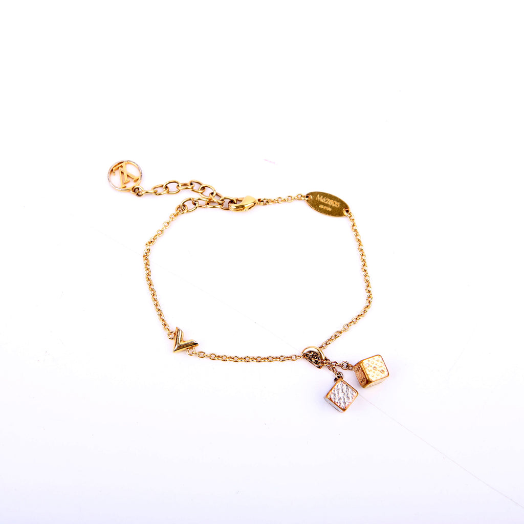 Luckygram Dice Crystal Bracelet Gold