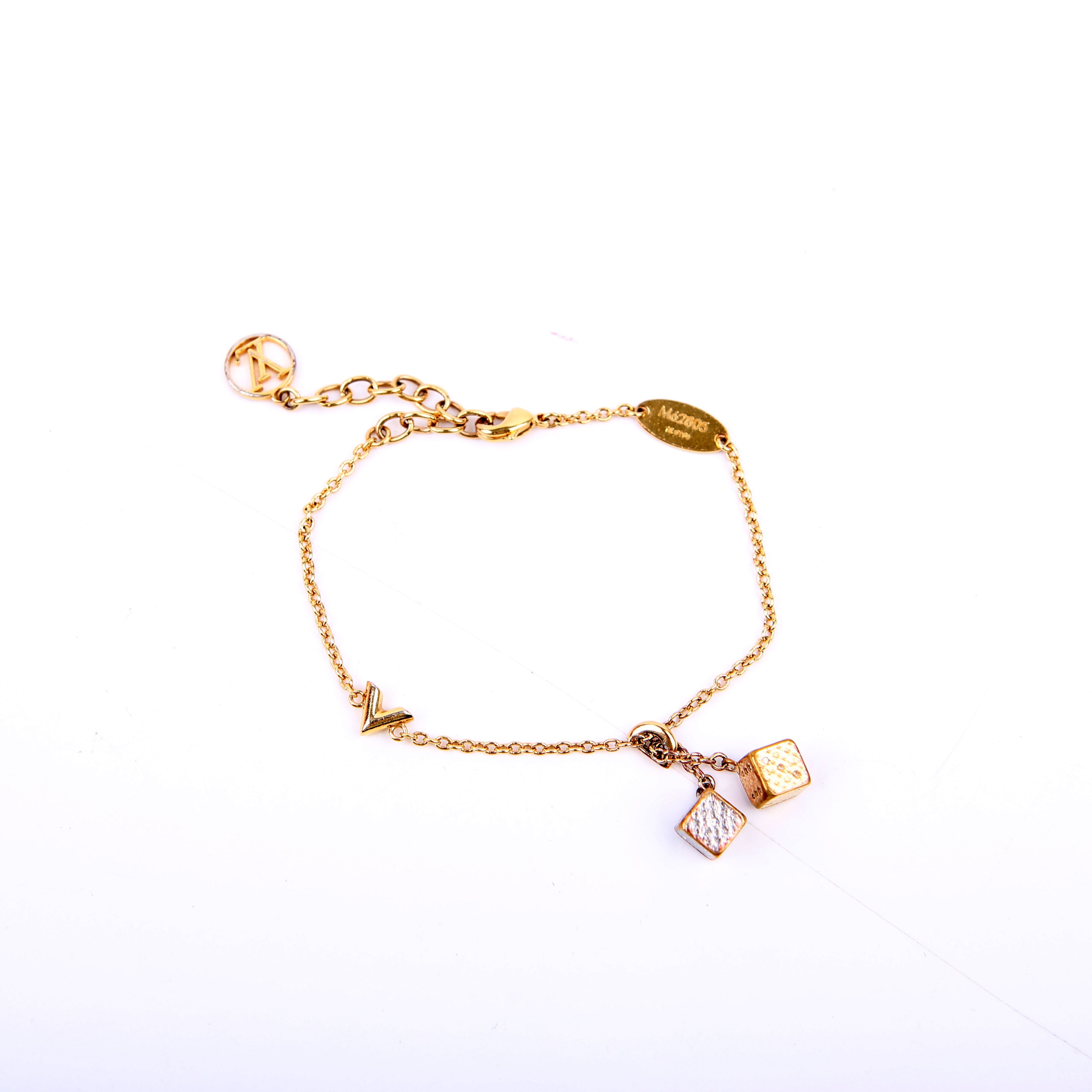 Luckygram Dice Crystal Bracelet Gold