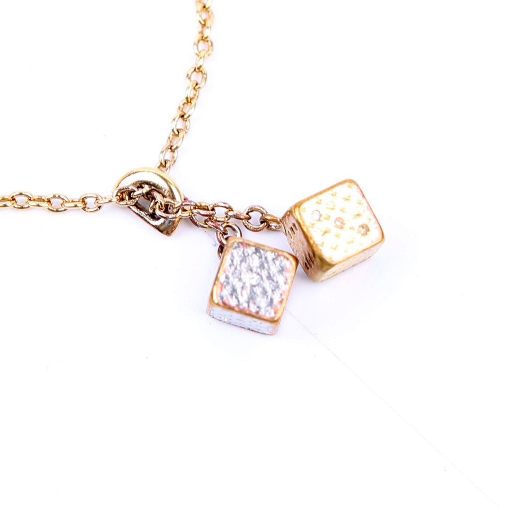 Luckygram Dice Crystal Bracelet Gold