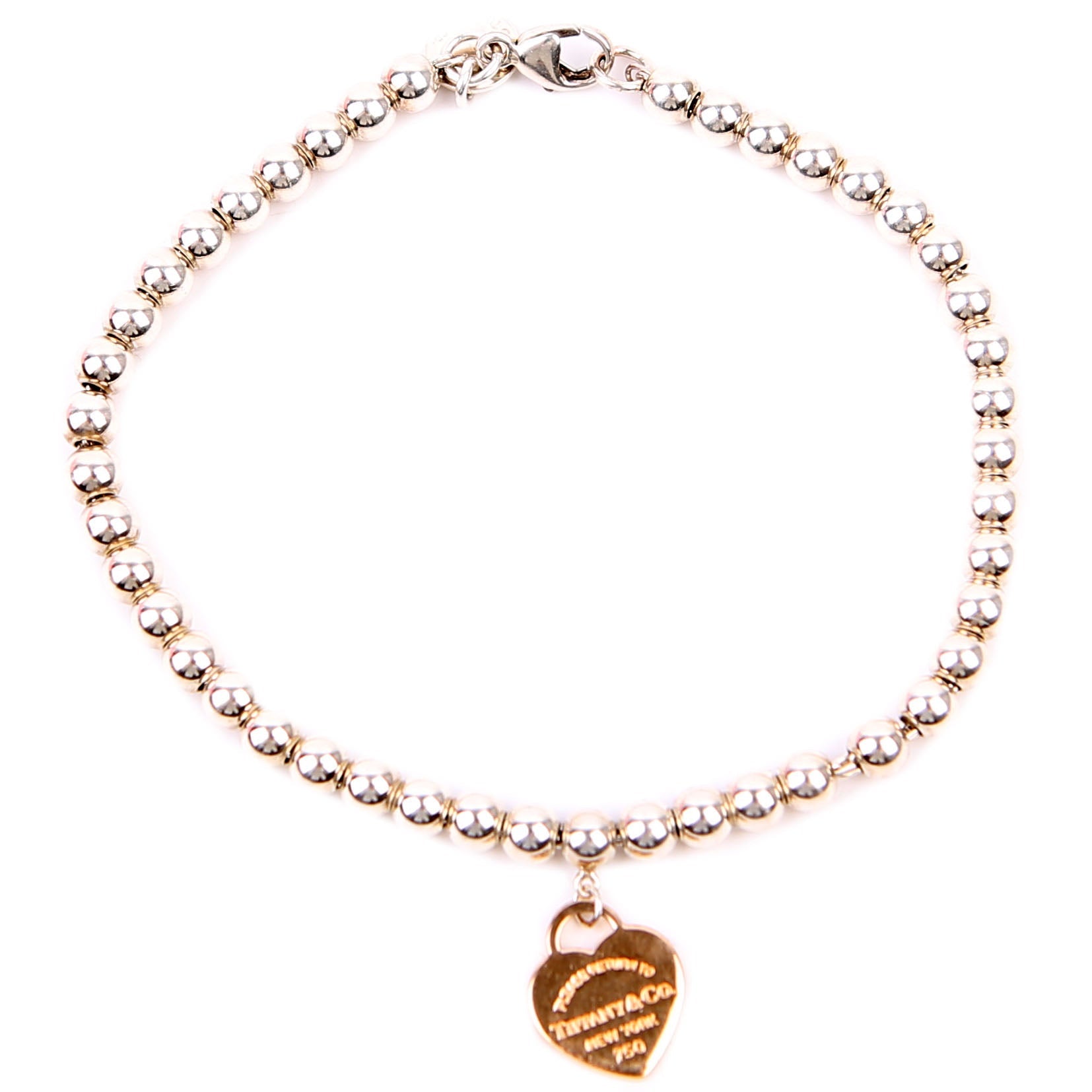 Please Return Bead Mini Heart 925/750 Bracelet Silver/Gold