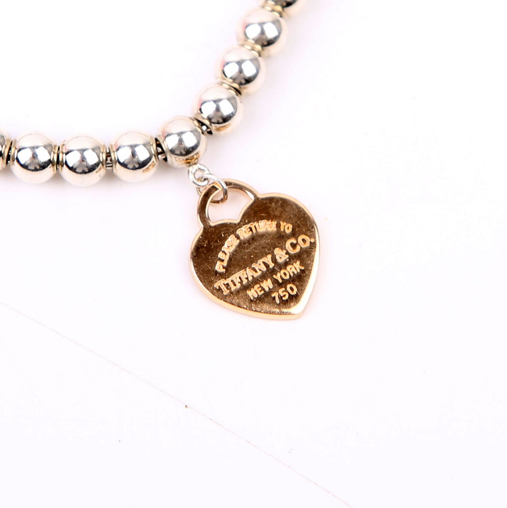 Please Return Bead Mini Heart 925/750 Bracelet Silver/Gold