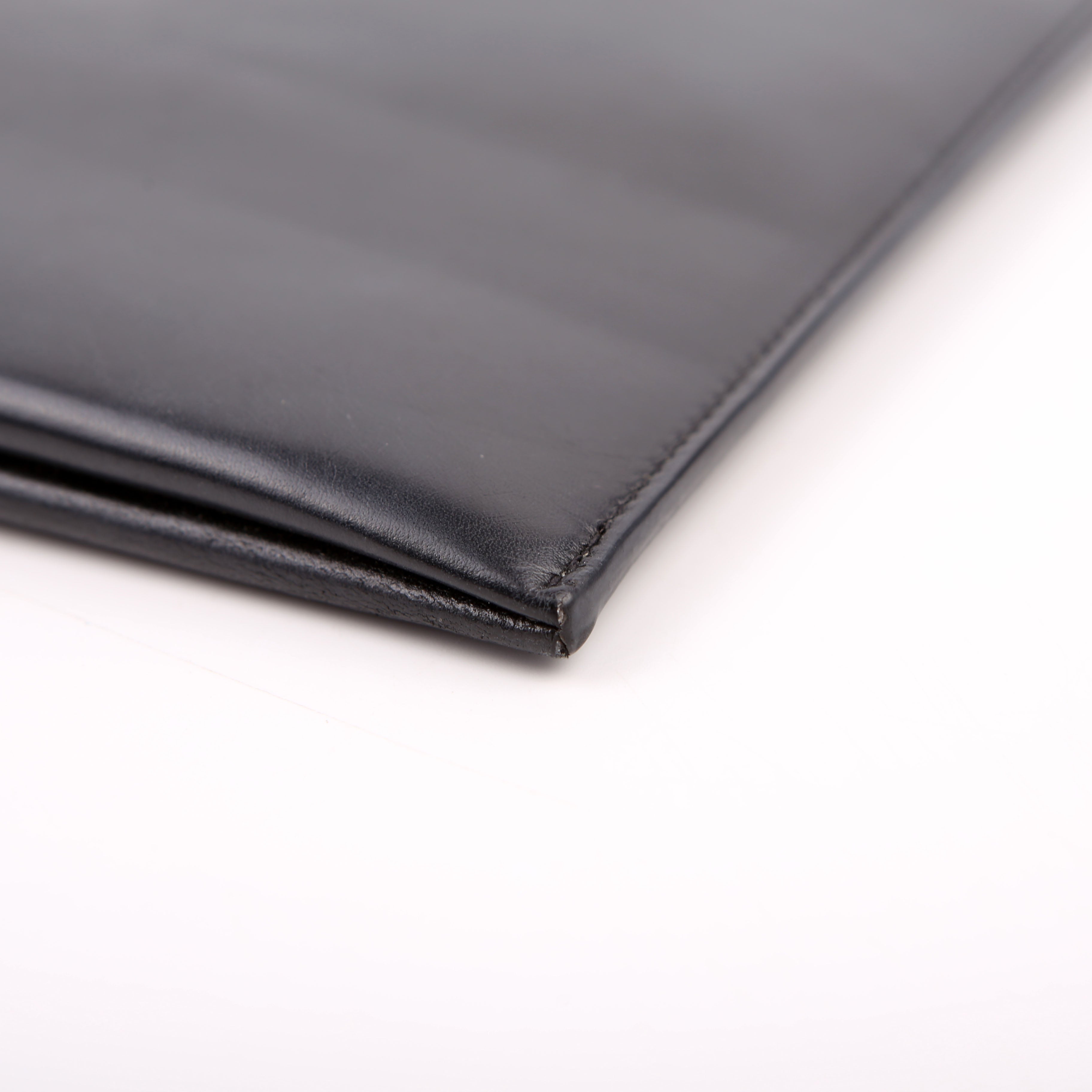 SAINT LAURENT Cassandre Smooth Leather Zippered Pouch Black