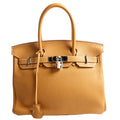 Hermes Birkin 30 Taurillon Clemence 2019 Natural Sable/Silver