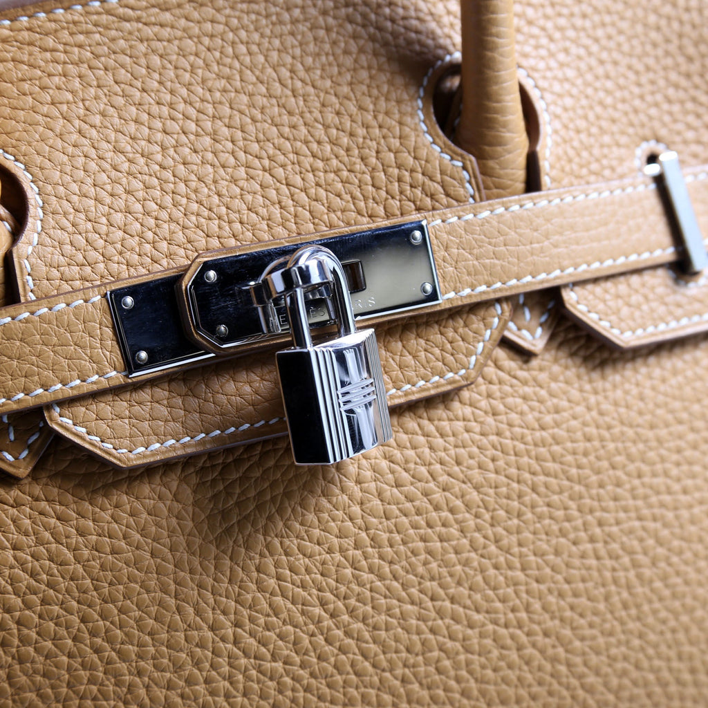 Hermes Birkin 30 Taurillon Clemence 2019 Natural Sable/Silver