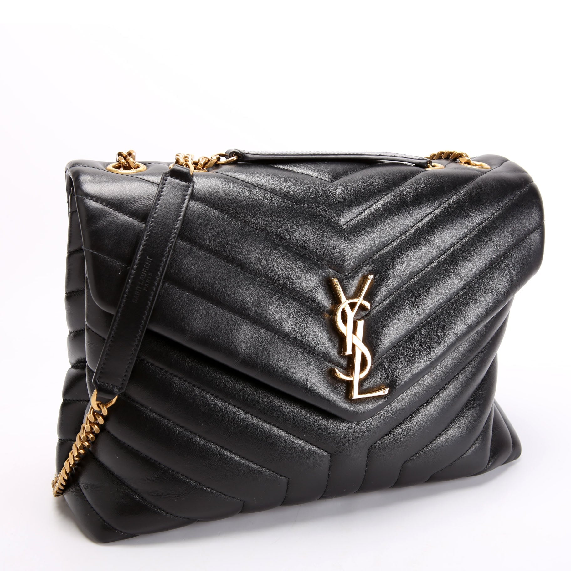 Loulou Medium Quilted 574946 Black/Gold