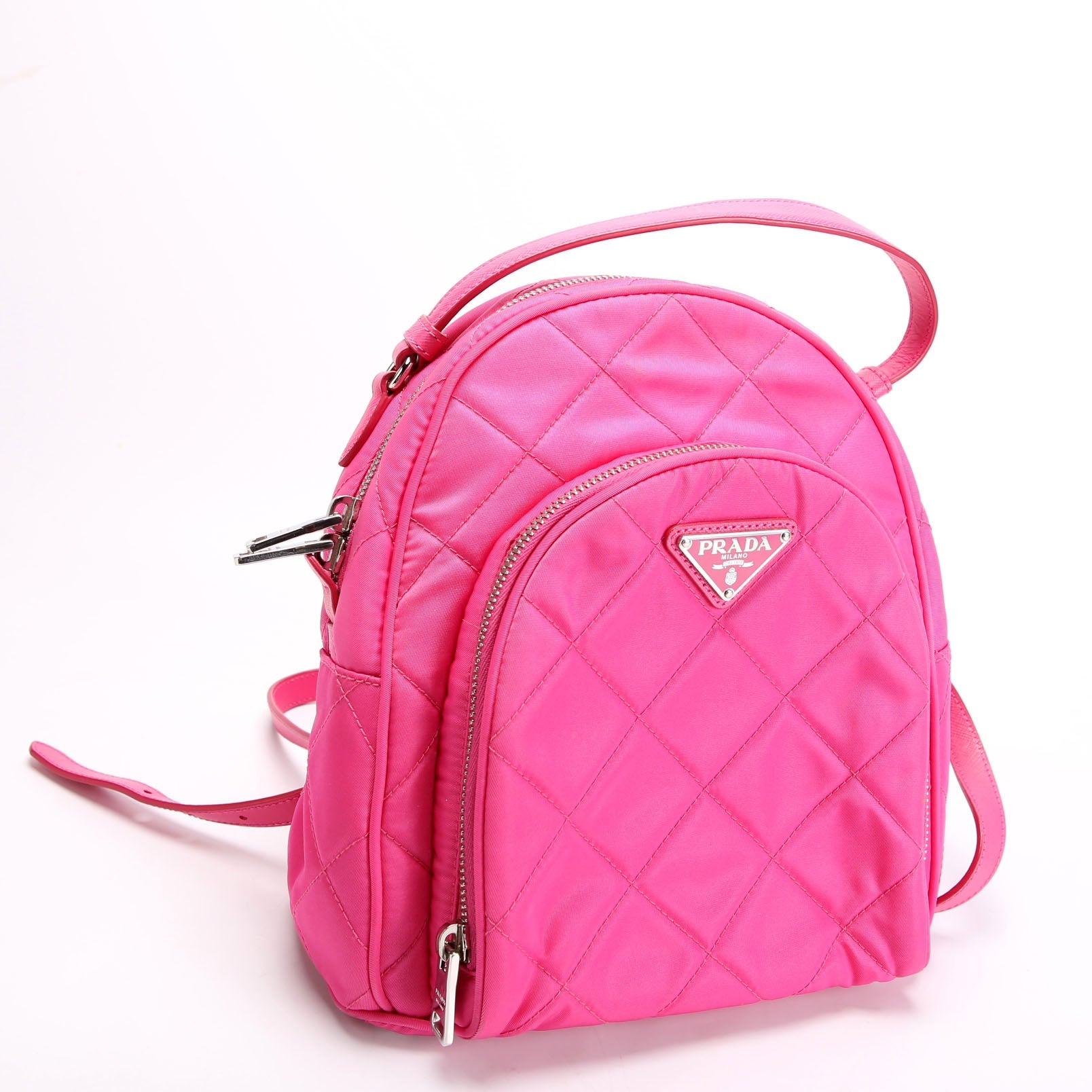 Prada Quilted Nylon Impuntu Backpack Pink