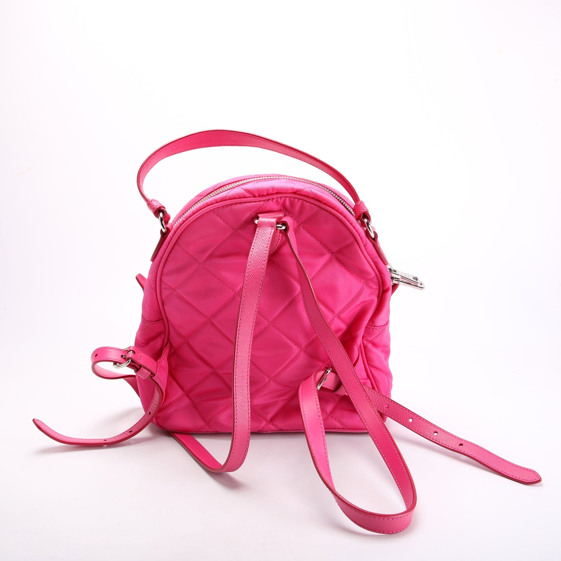 Prada Quilted Nylon Impuntu Backpack Pink