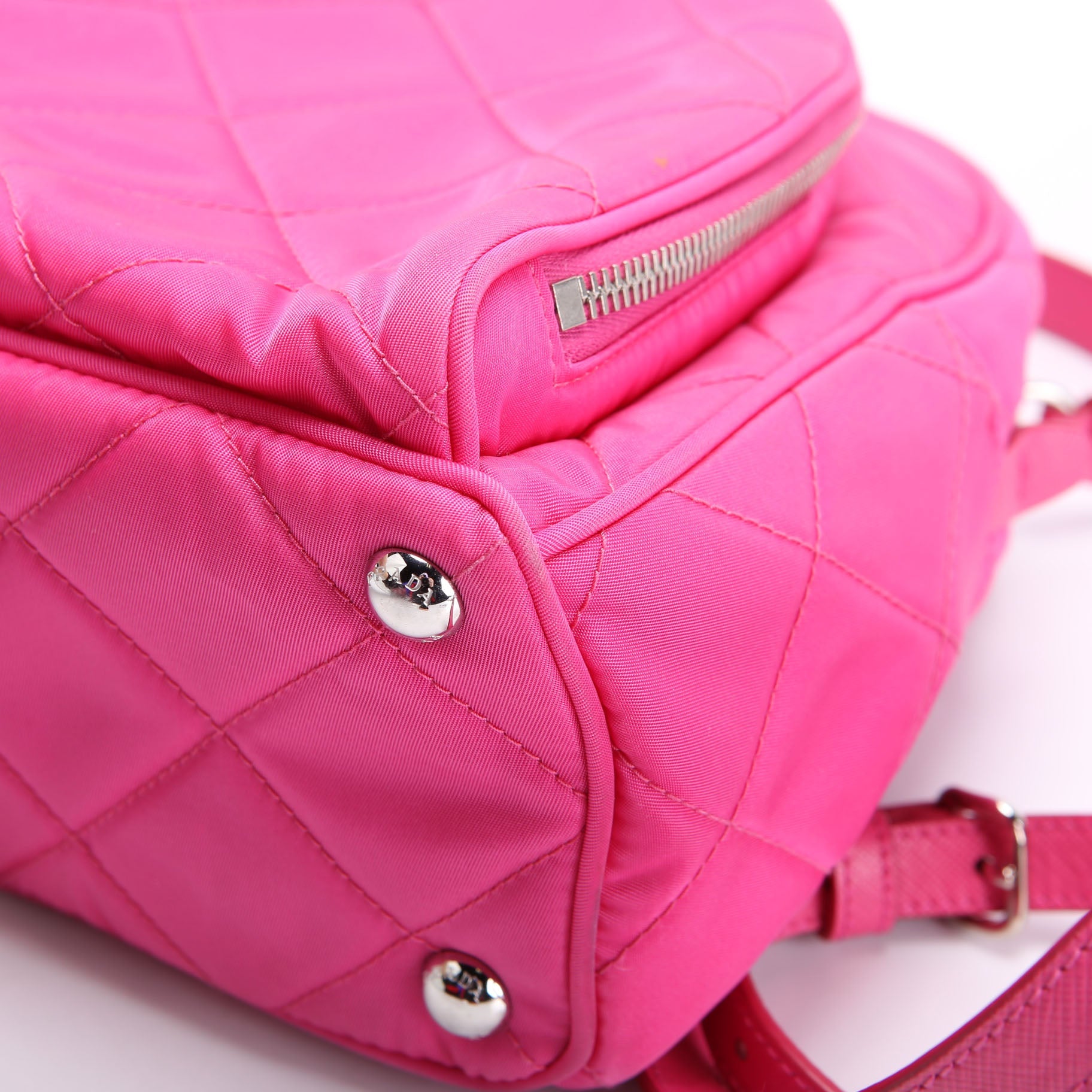 Prada Quilted Nylon Impuntu Backpack Pink
