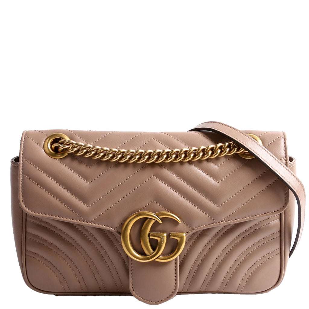 443497 Marmont Leather Shoulder Small Flap Tan