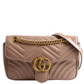 443497 Marmont Leather Shoulder Small Flap Tan