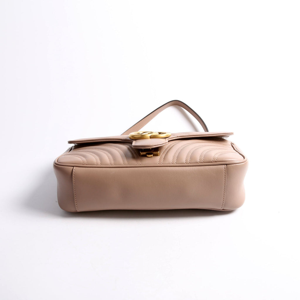 443497 Marmont Leather Shoulder Small Flap Tan