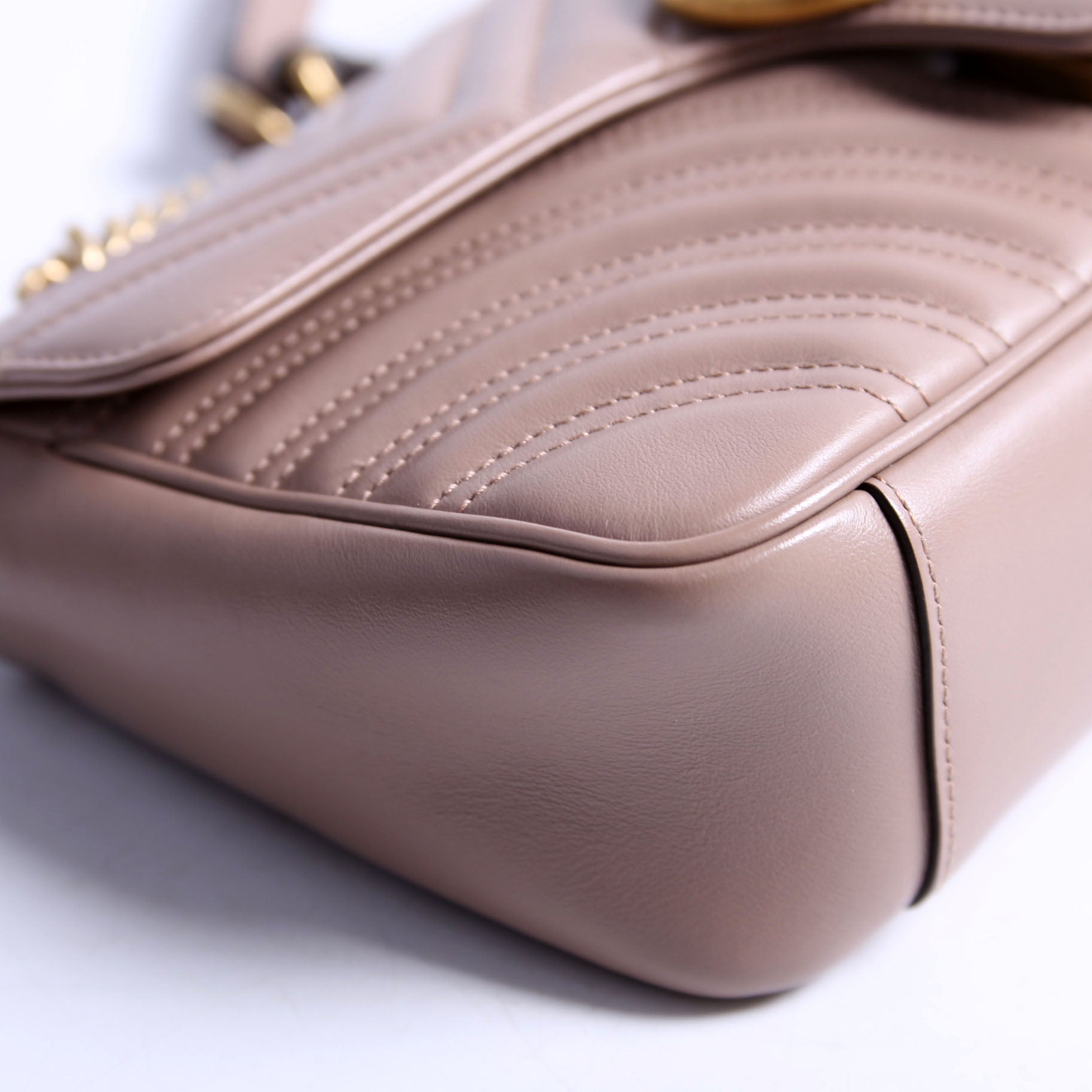 443497 Marmont Leather Shoulder Small Flap Tan