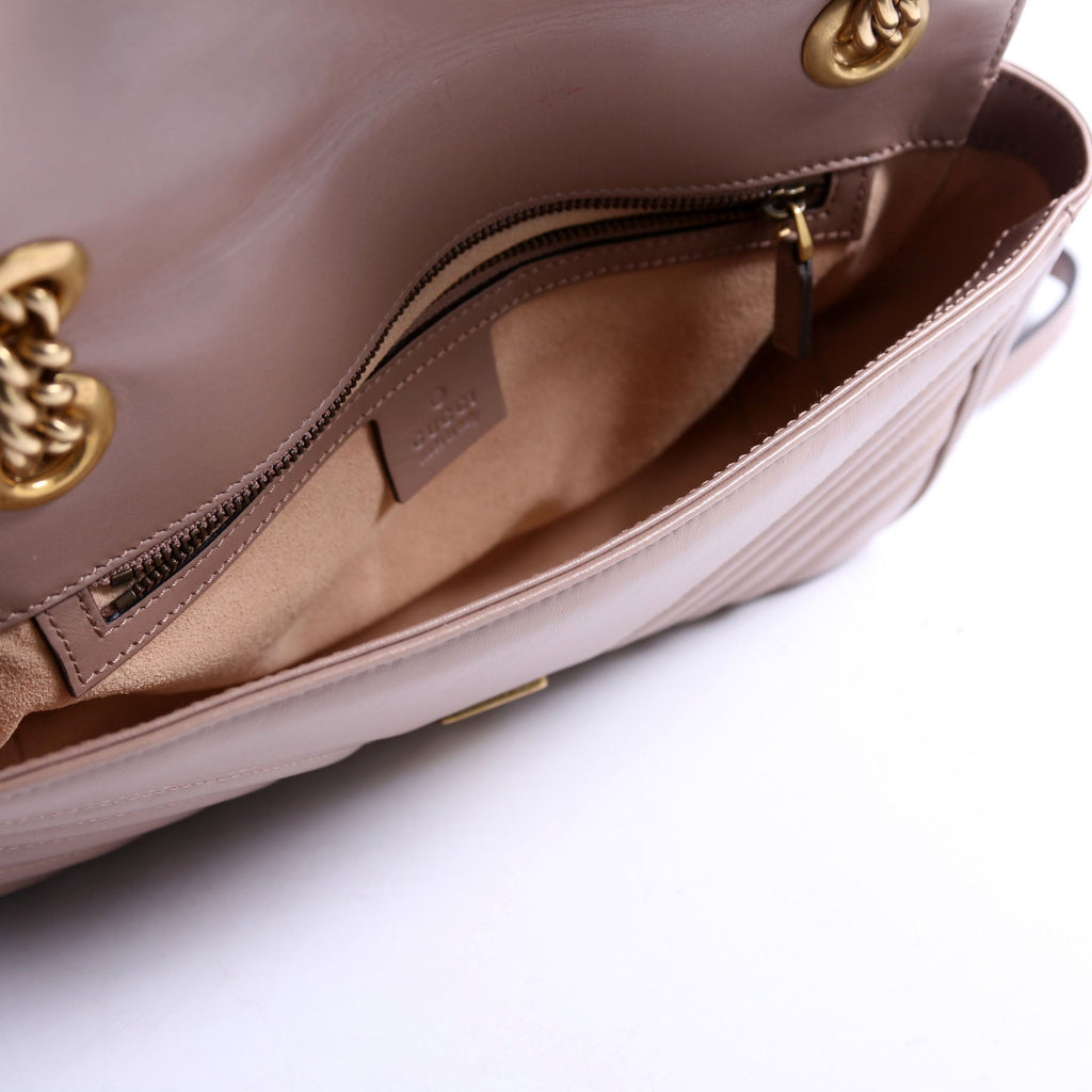 443497 Marmont Leather Shoulder Small Flap Tan