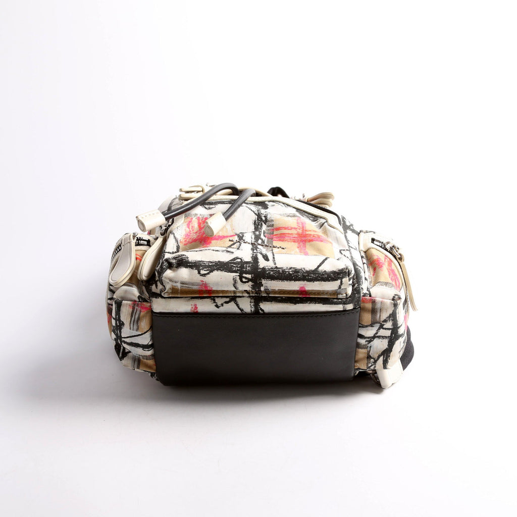 Rucksack scribble Check Nylon Small White/Multicolor