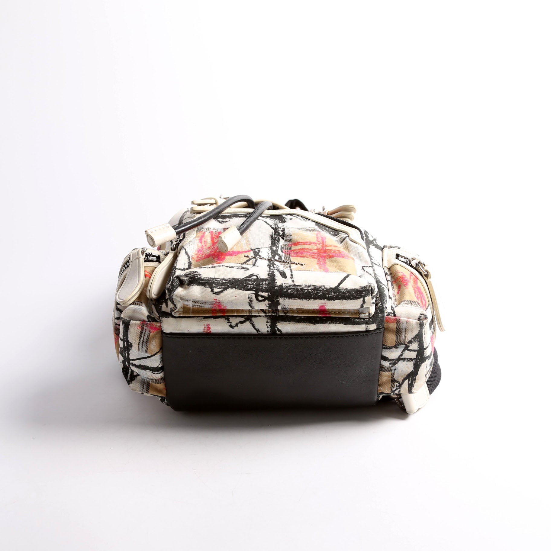 Rucksack scribble Check Nylon Small White/Multicolor