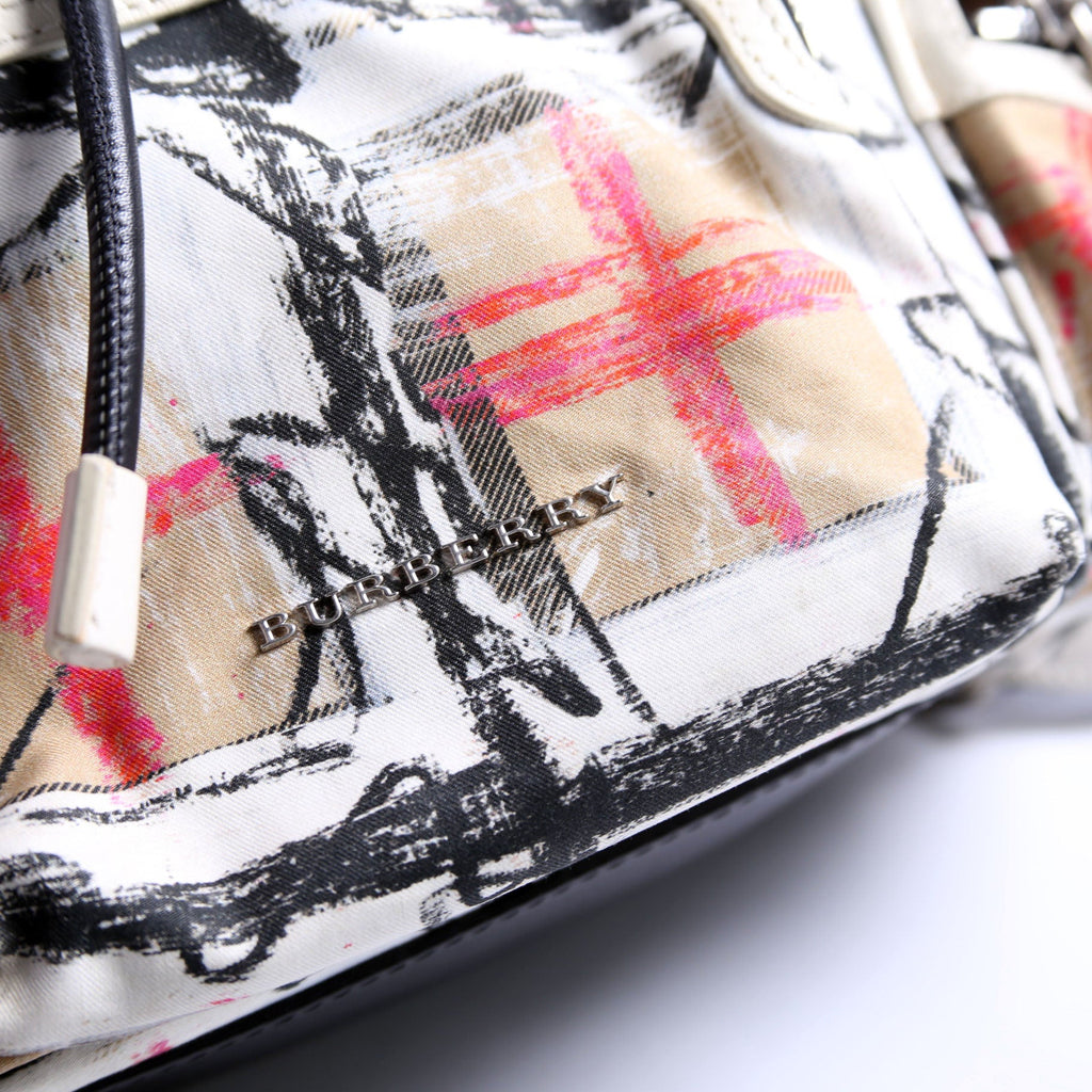 Rucksack scribble Check Nylon Small White/Multicolor