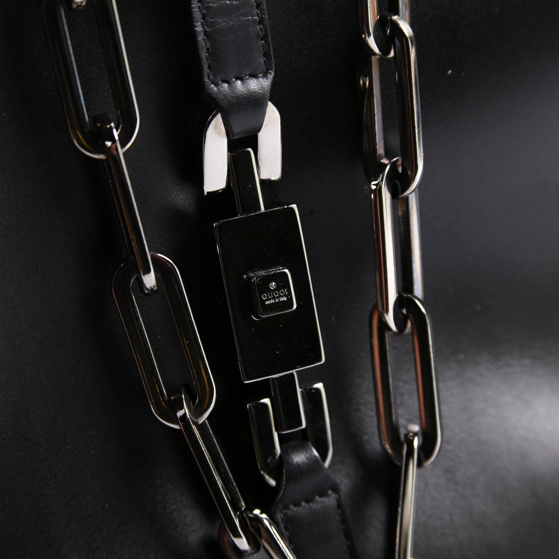 001.4015 Jackie Chain Hobo Leather Vintage Black