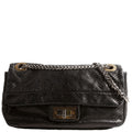 Metallic Perforated Drill Flap Black