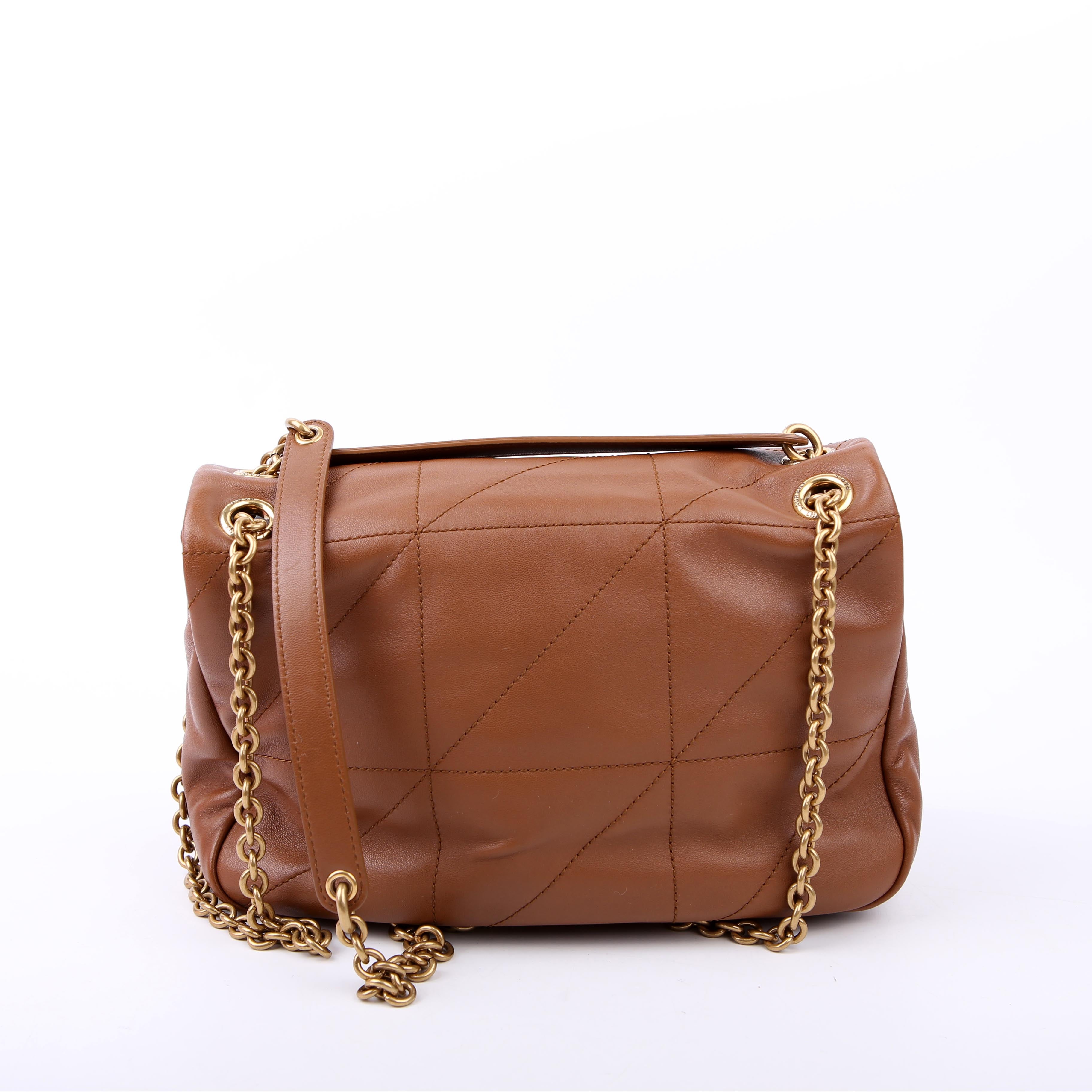 763475 Jamie 4.3 Small Quilted Lambskin Brown