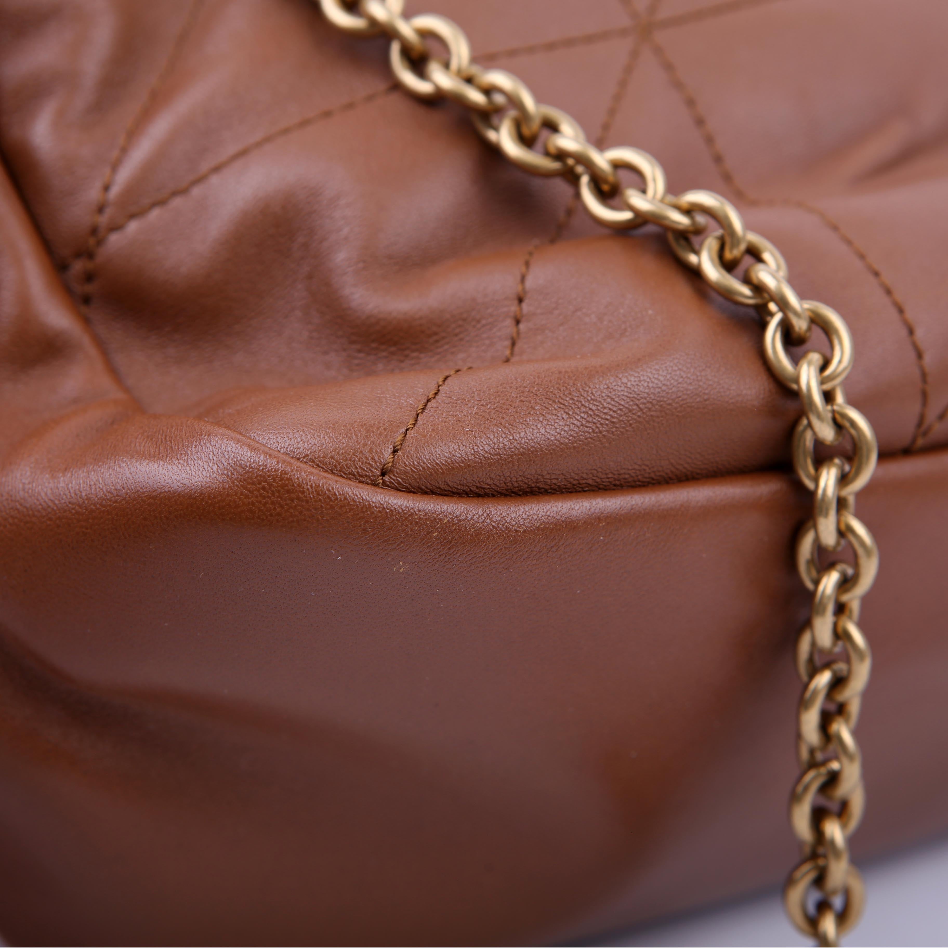 763475 Jamie 4.3 Small Quilted Lambskin Brown