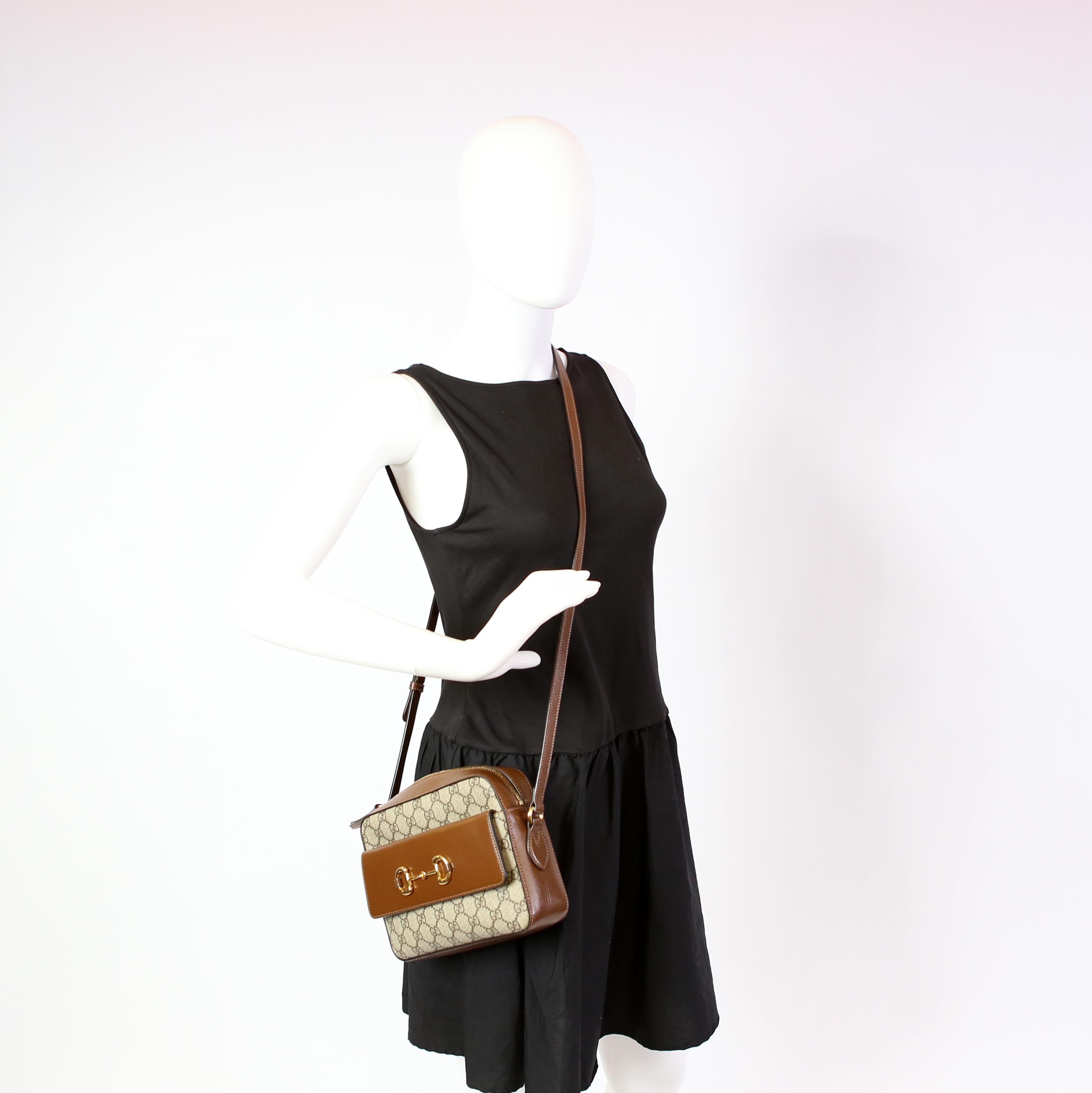 Gucci 645454 Horsebit 1955 Small Crossbody Brown