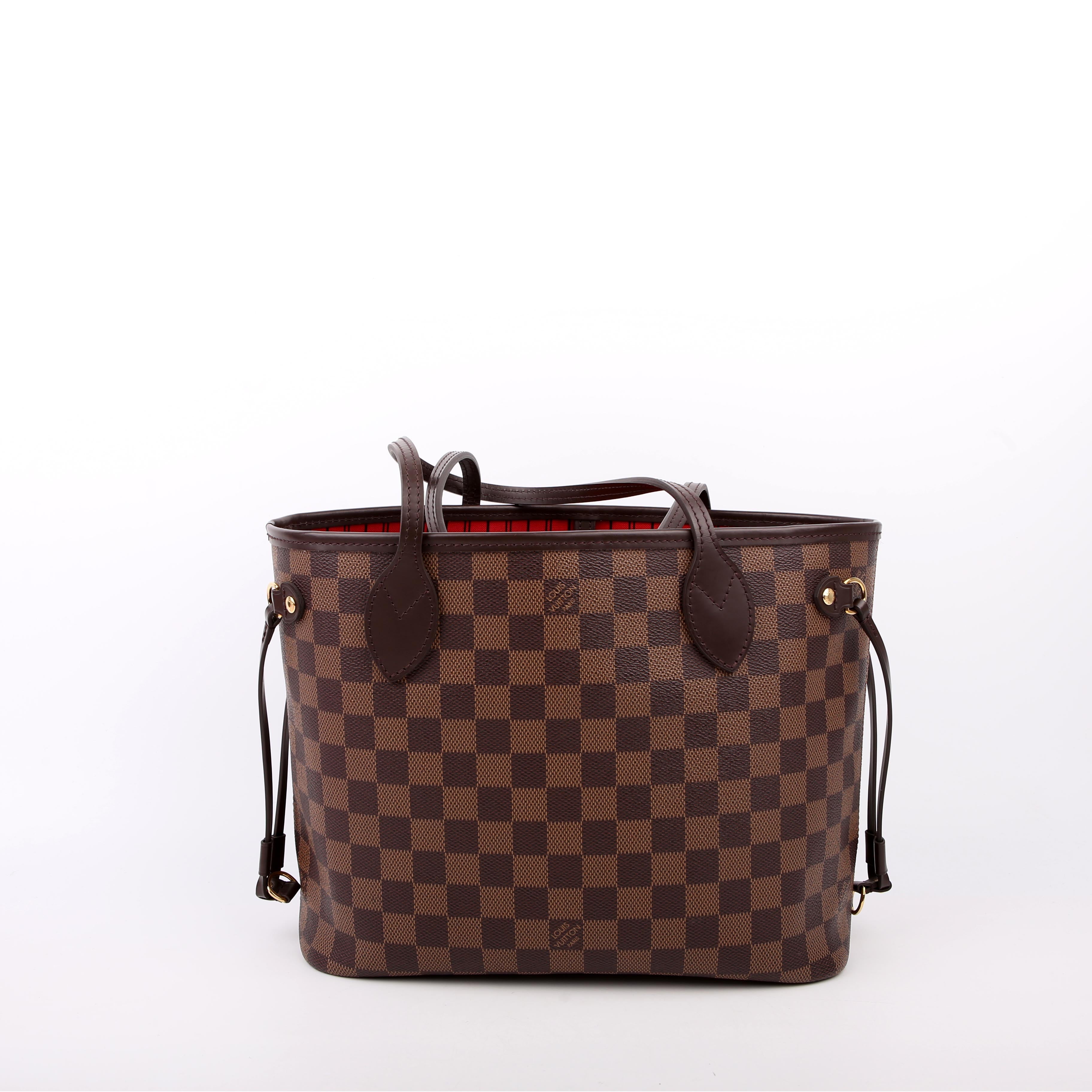 Neverfull with Wallet PM Damier Ebene Red