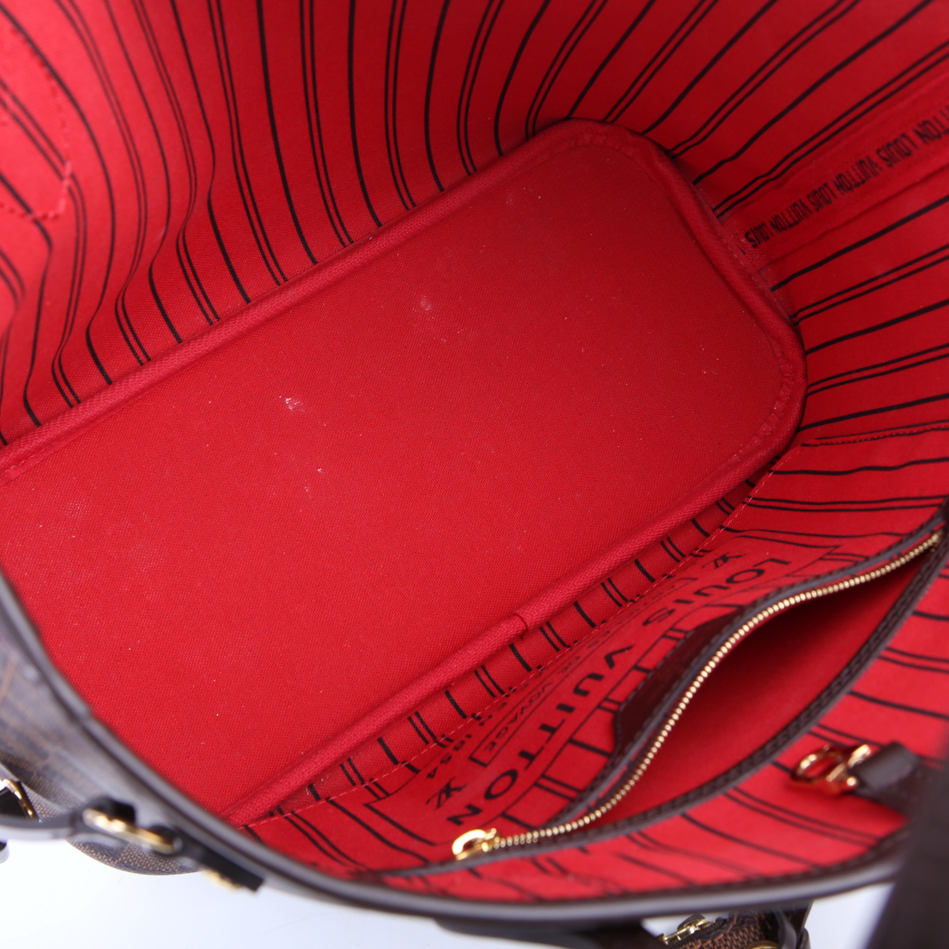 Neverfull with Wallet PM Damier Ebene Red