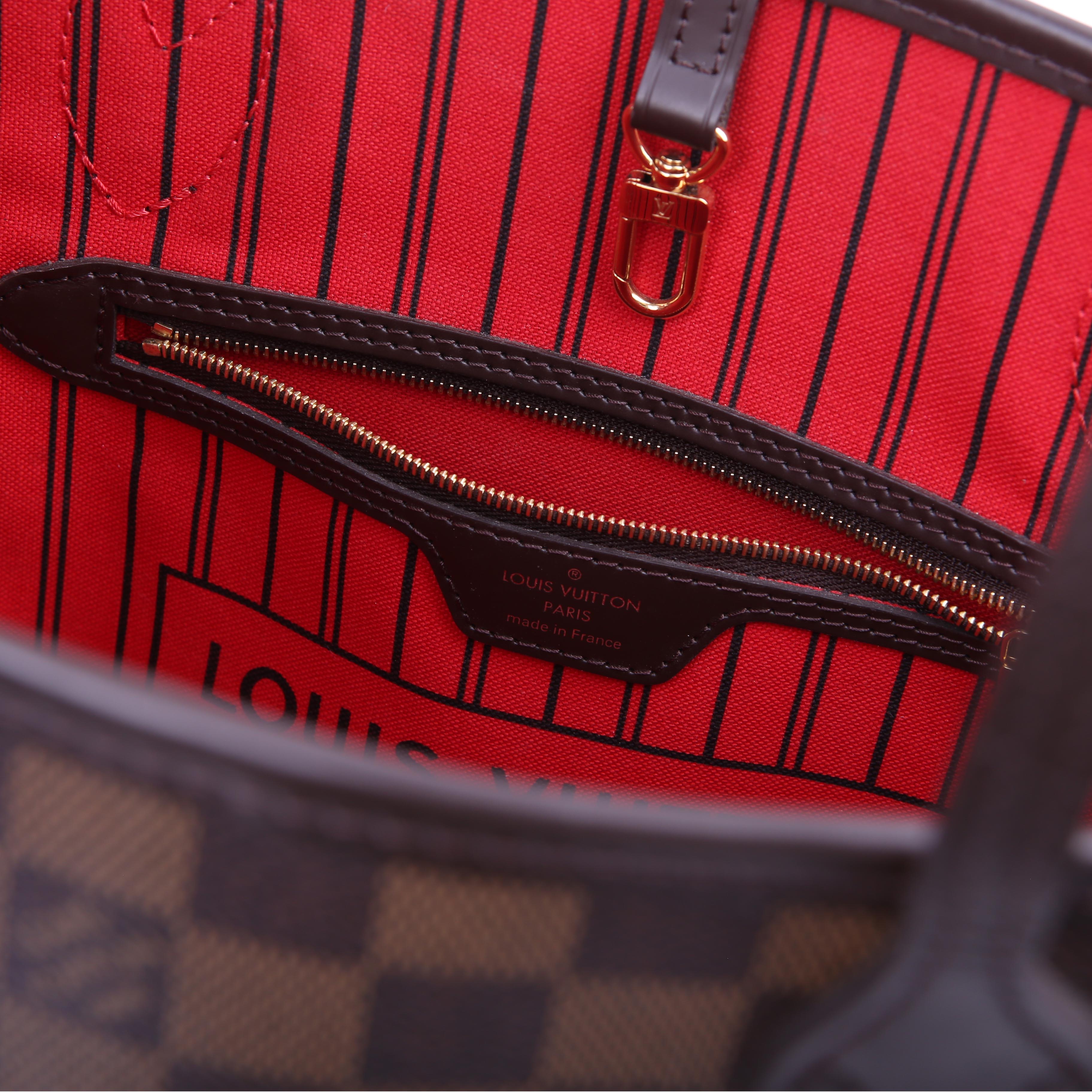 Neverfull with Wallet PM Damier Ebene Red