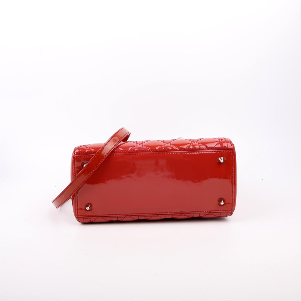 Lady Dior Medium Patent Red