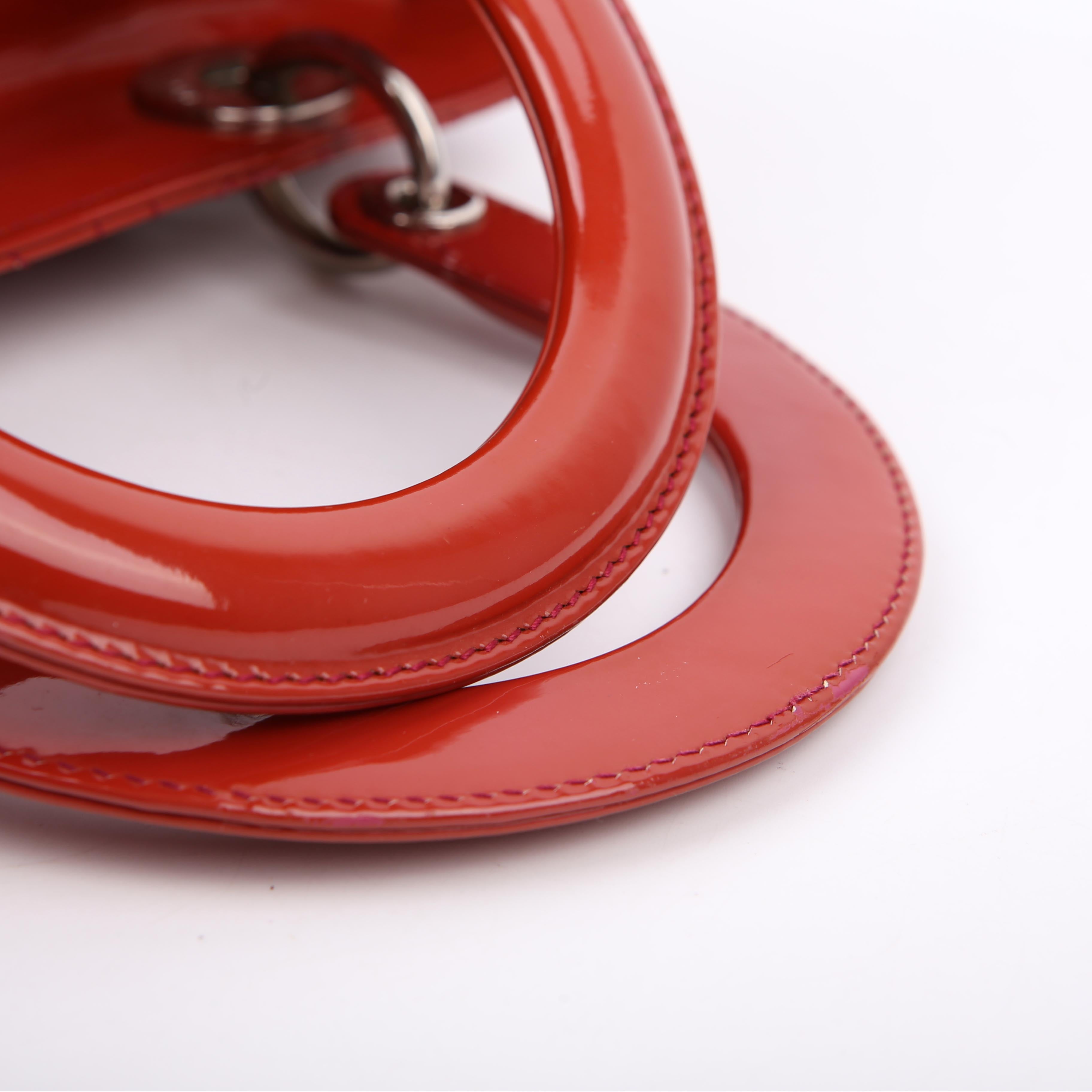 Lady Dior Medium Patent Red