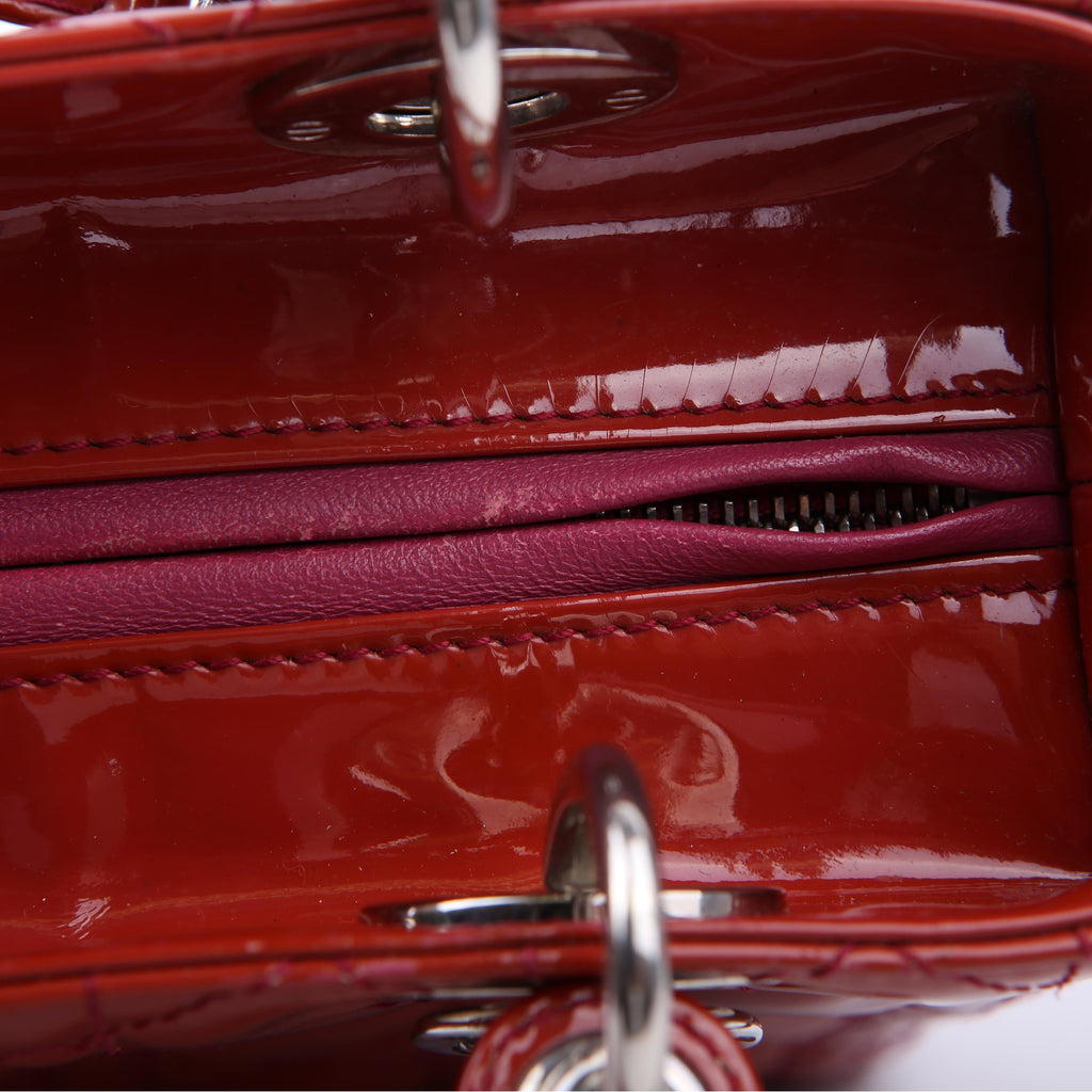 Lady Dior Medium Patent Red
