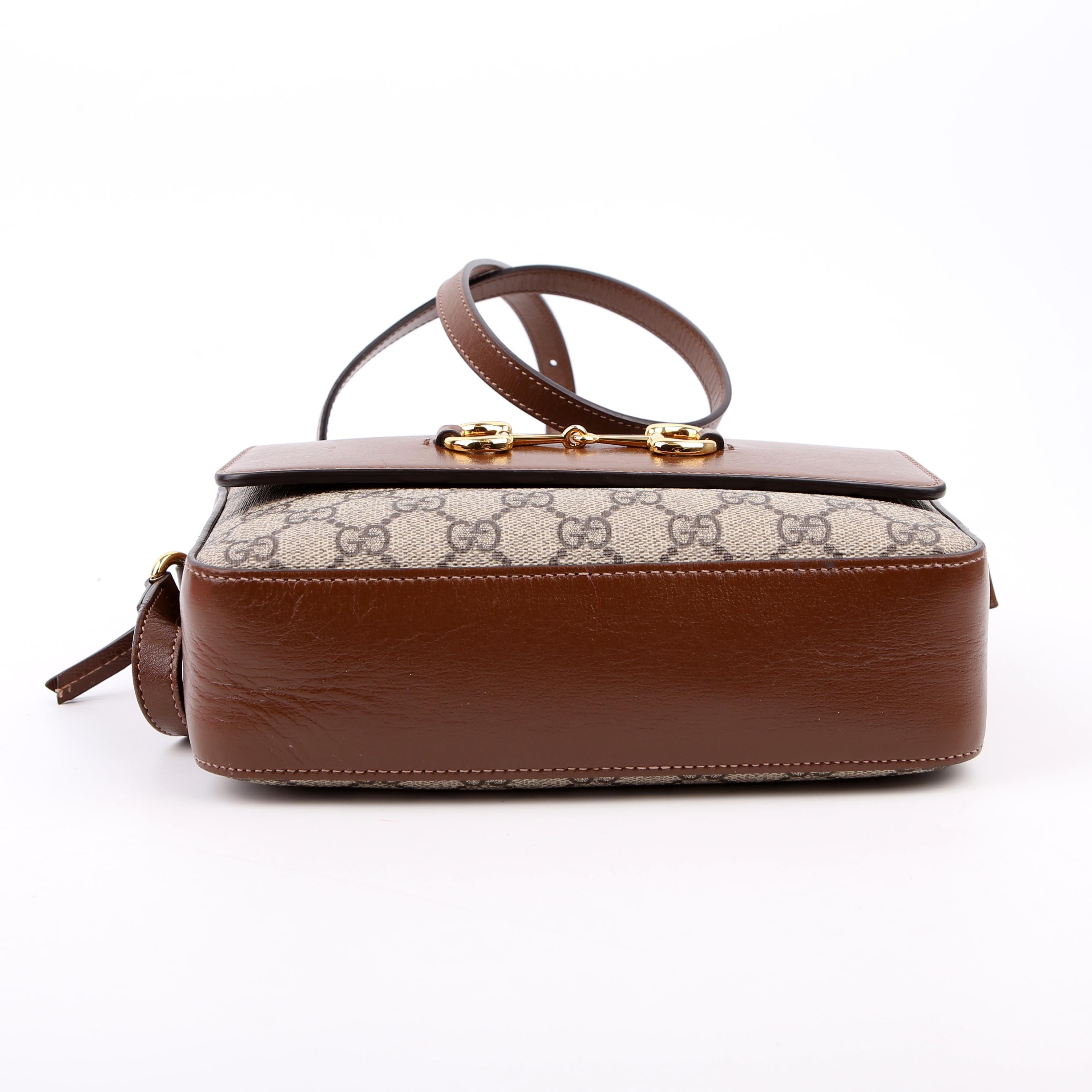 Gucci 645454 Horsebit 1955 Small Crossbody Brown