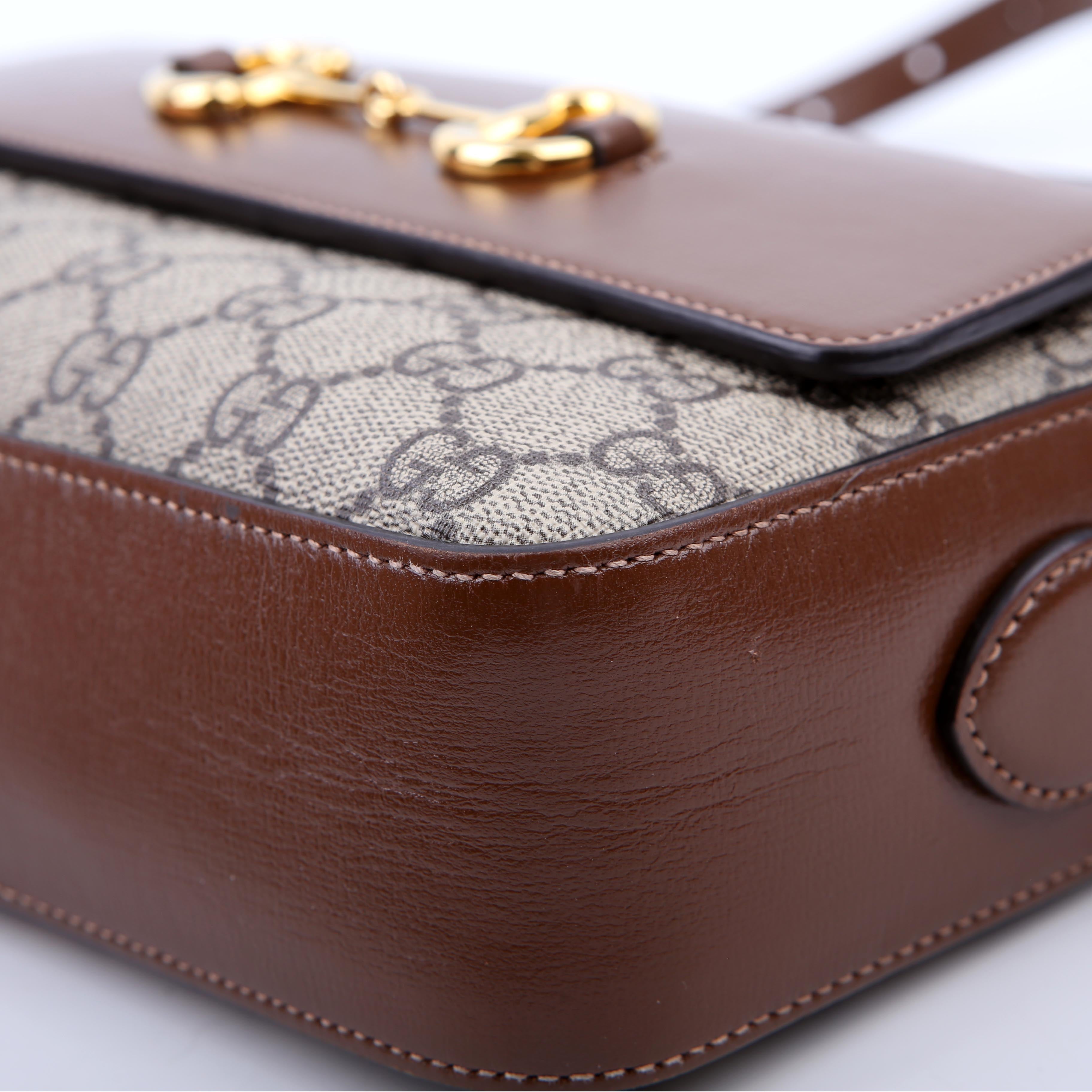 Gucci 645454 Horsebit 1955 Small Crossbody Brown