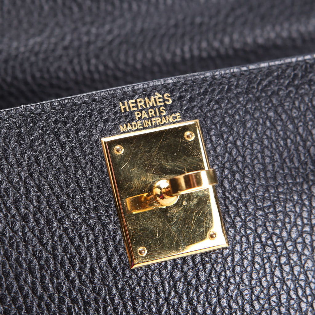 Hermes Kelly 28 Ardennes 1997 Black/Gold
