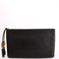 Gucci 449653 Bamboo Leather Clutch Black