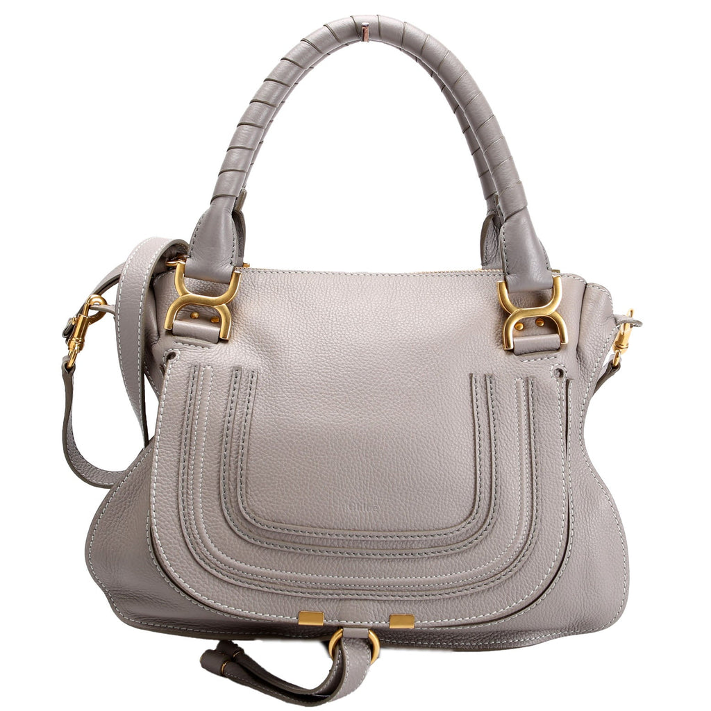 Marcie Satchel Medium Gray/Gold