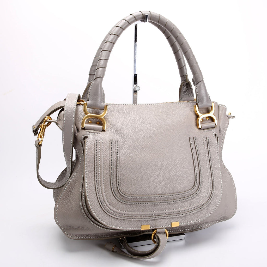 Marcie Satchel Medium Gray/Gold