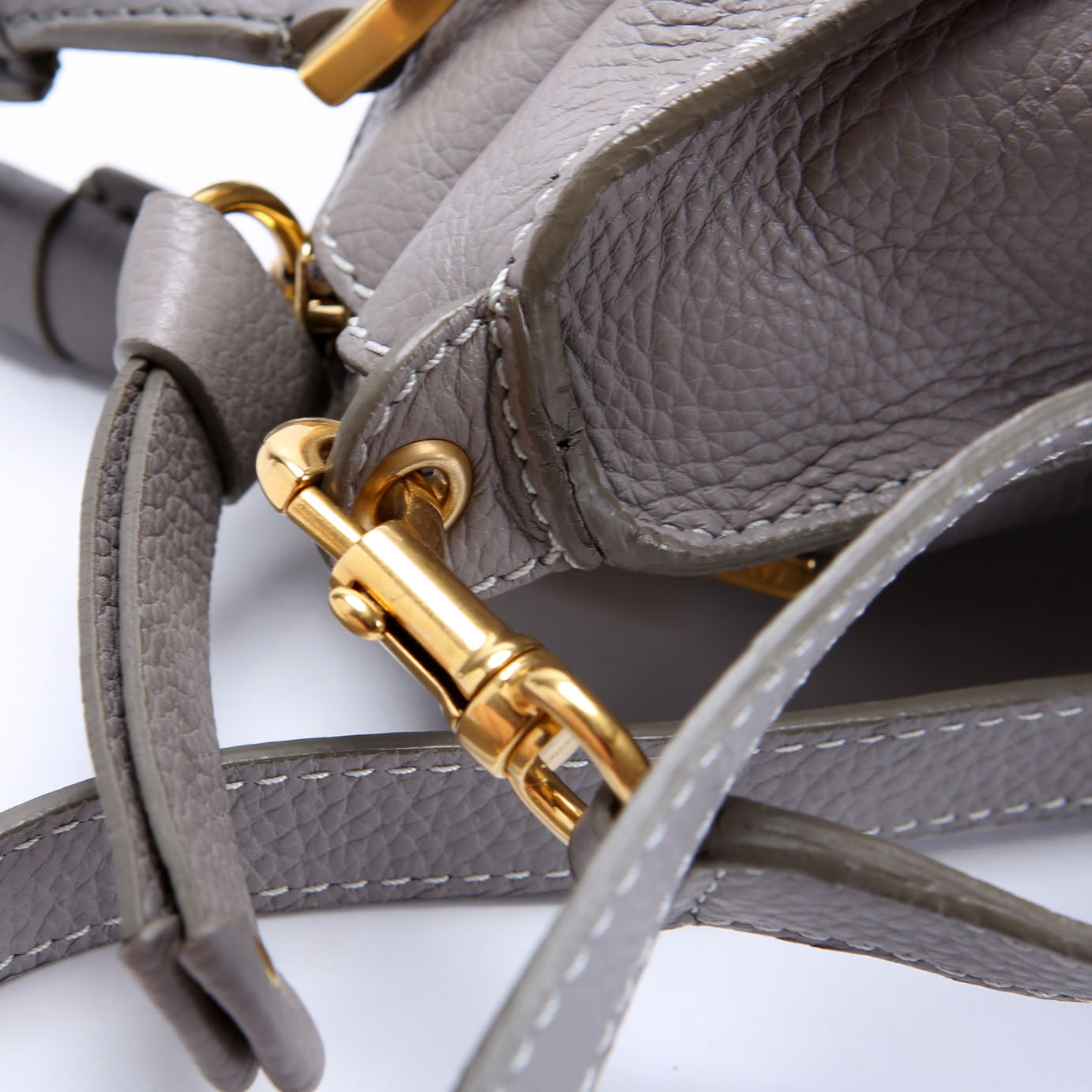 Marcie Satchel Medium Gray/Gold