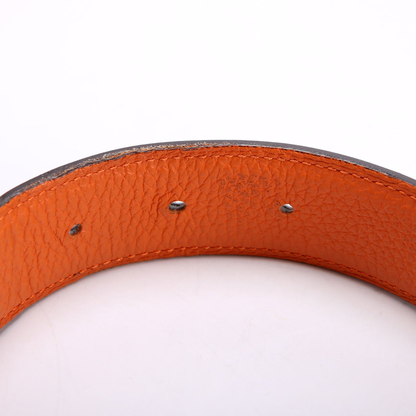 Hermes Pegase Reversible Leather Belt Size 85 Black/Orange