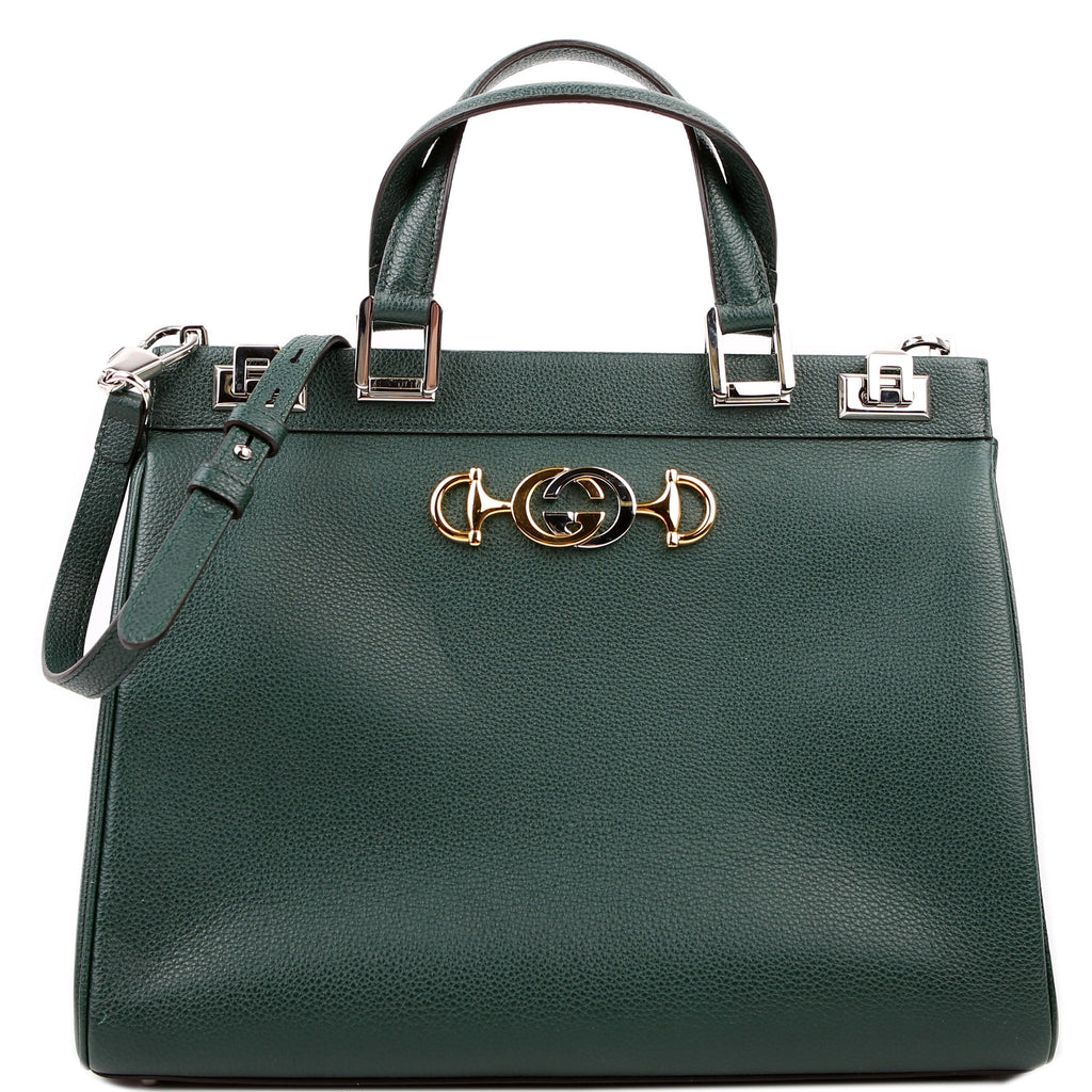 Gucci 564714 Zumi Top Handle Medium Green