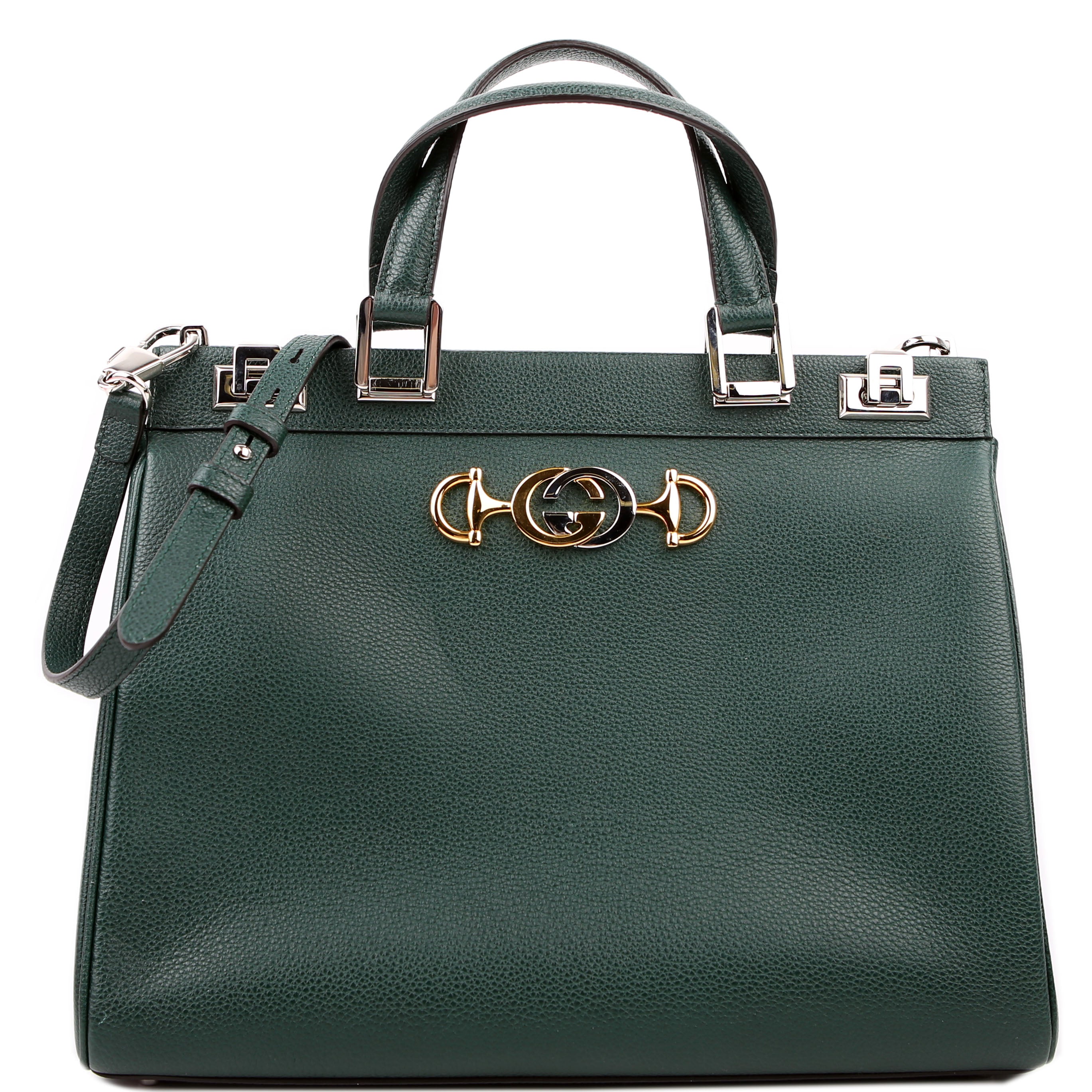 Gucci 564714 Zumi Top Handle Medium Green