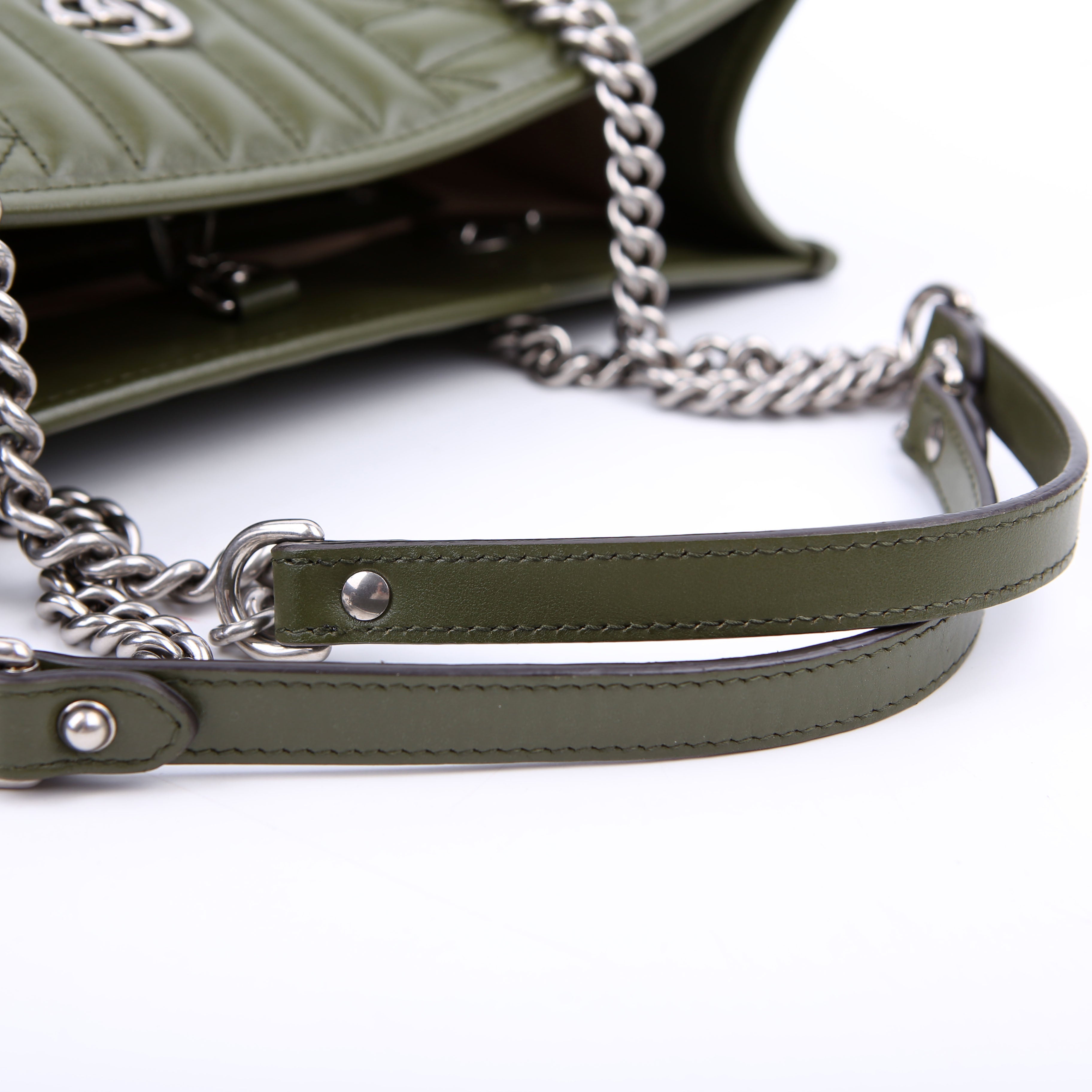 675796 Marmont Aria Chain Medium Tote Green
