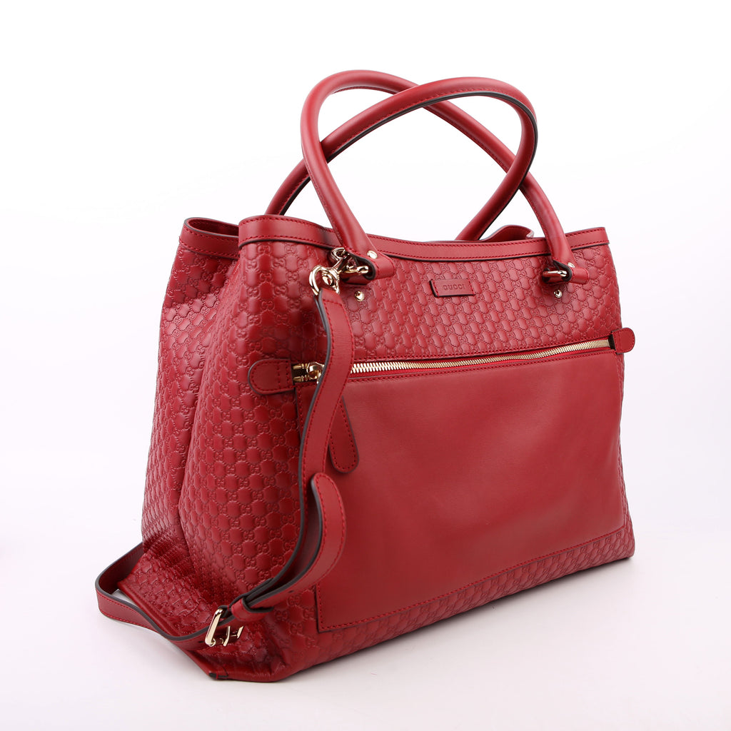 Gucci 510290 Micro Guccissima Tote Red