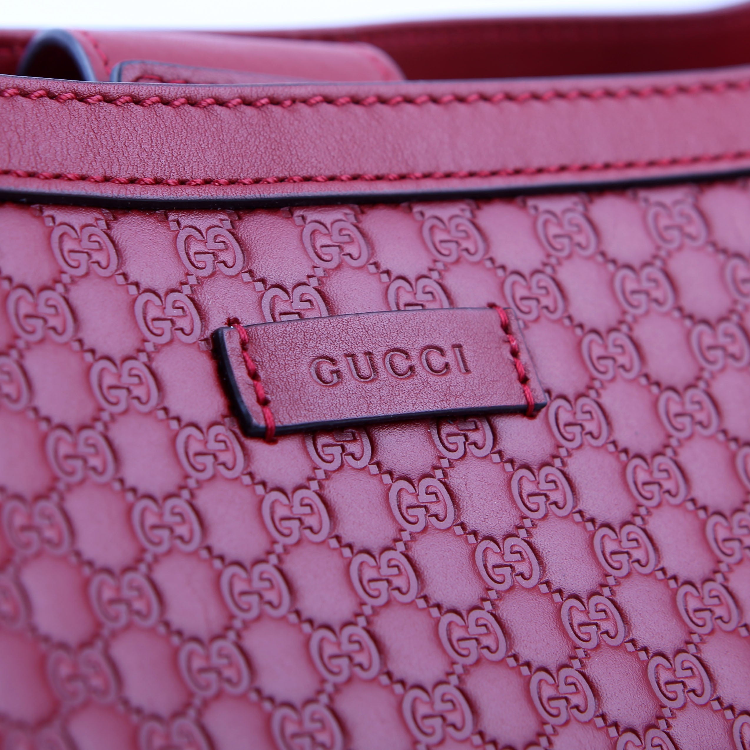 Gucci 510290 Micro Guccissima Tote Red