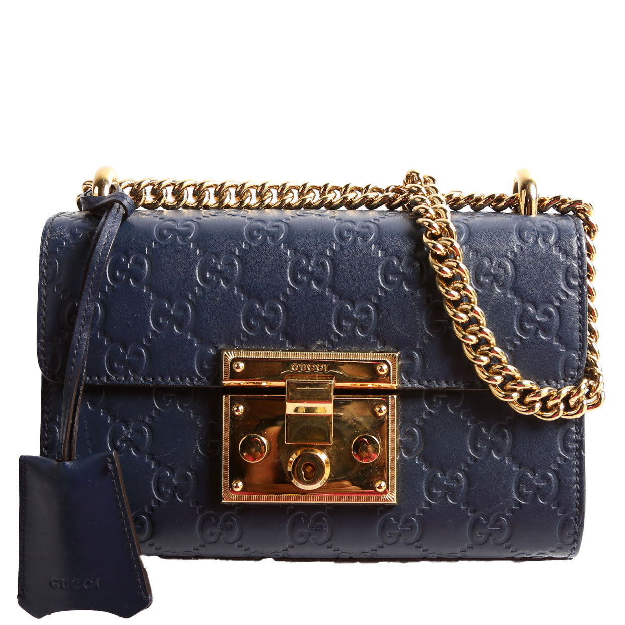 409487 Padlock Guccissima Small Navy
