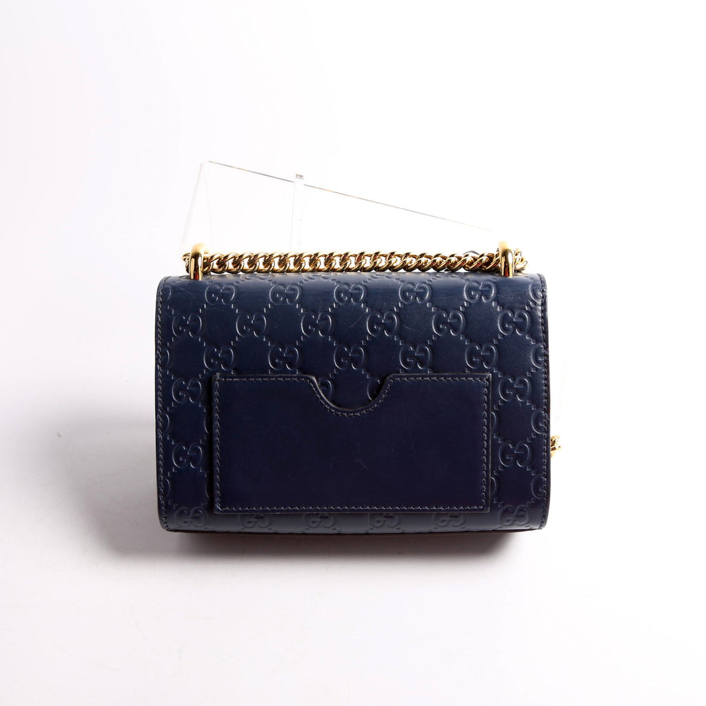 409487 Padlock Guccissima Small Navy