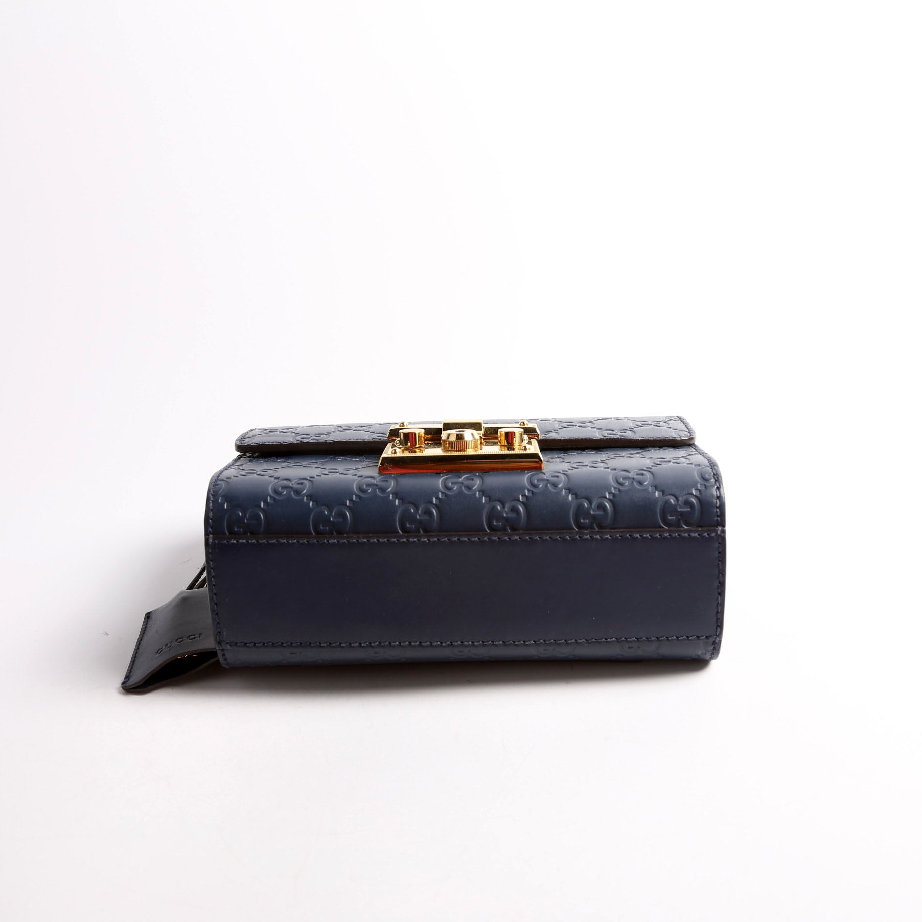 409487 Padlock Guccissima Small Navy