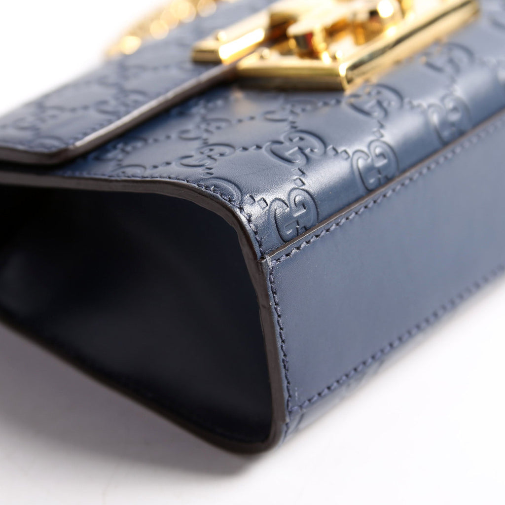 409487 Padlock Guccissima Small Navy