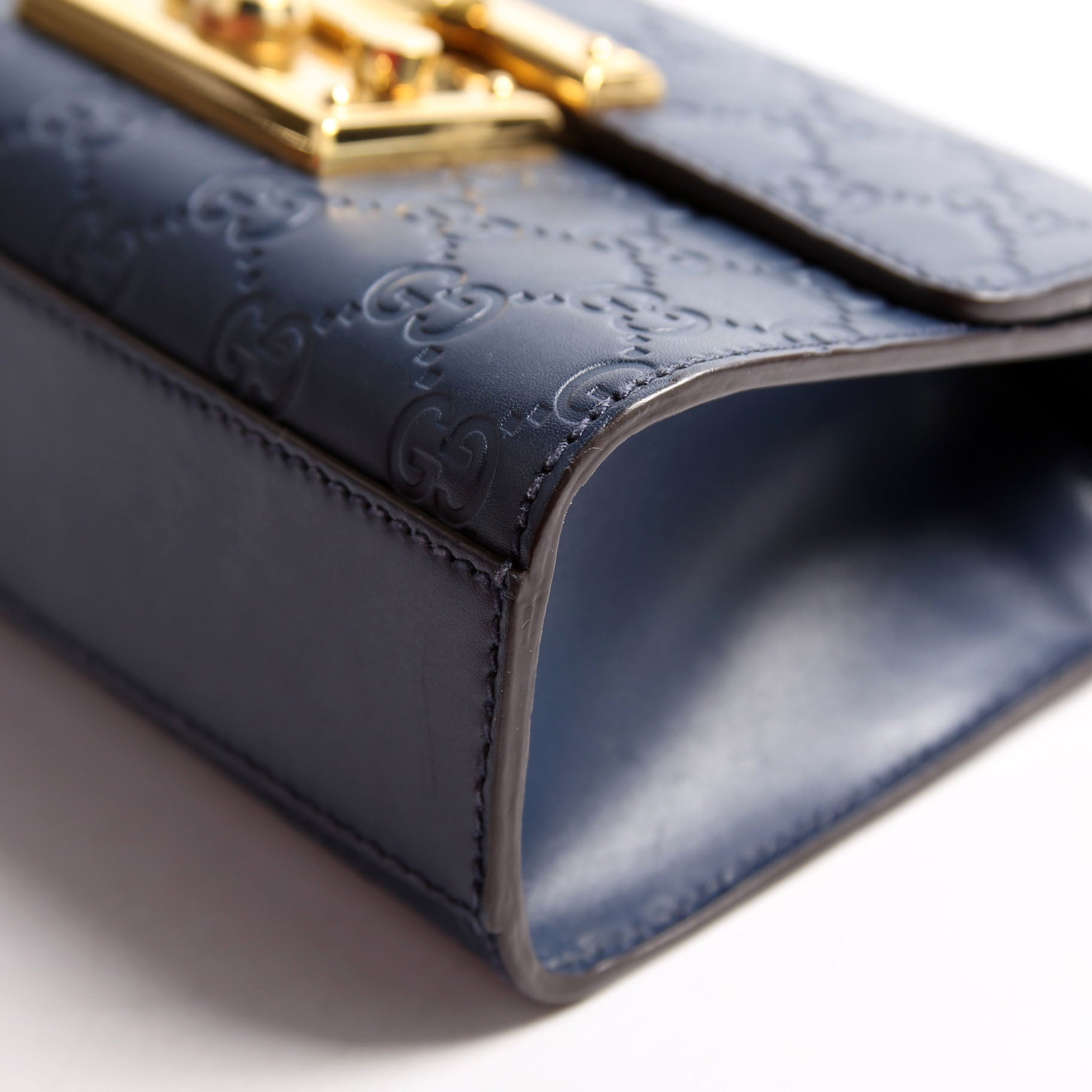 409487 Padlock Guccissima Small Navy