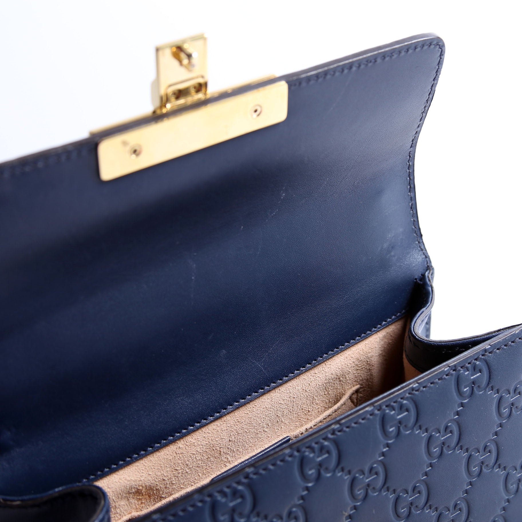 409487 Padlock Guccissima Small Navy